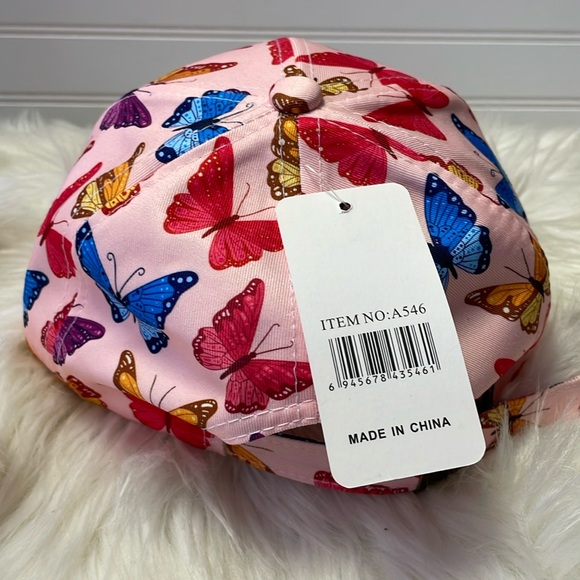 Butterfly 🦋 Pink with Multicolored Butterflies Baseball Cap - Picture 5 of 12
